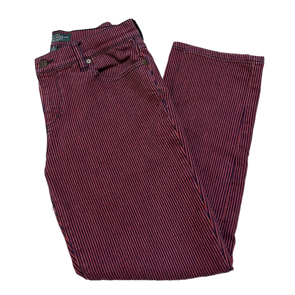 Lauren Ralph Lauren Jeans Co. Red/ Dark Navy Blue Striped straight leg Jeans